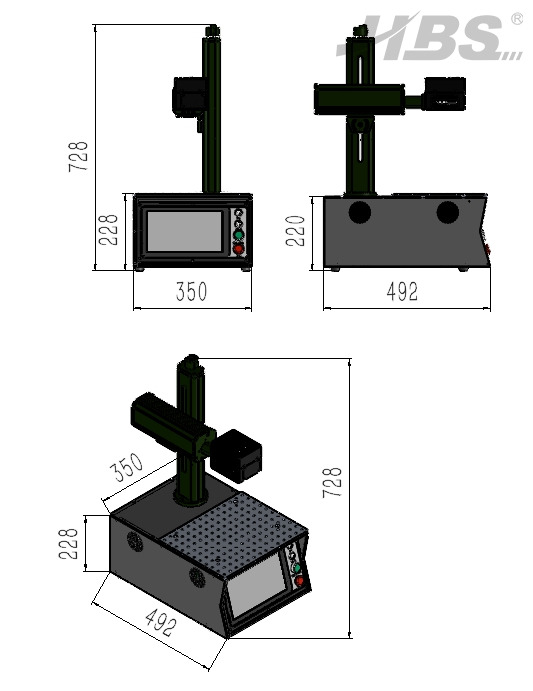 Nouvelle présentation Banc Top Compact Economic Laser Machine de marquage HBS - GQ-20 Nouveau